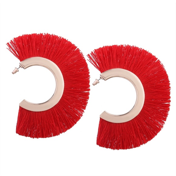 Bohemian Style Sector Pierced Ear Studs - Picture 2 of 3